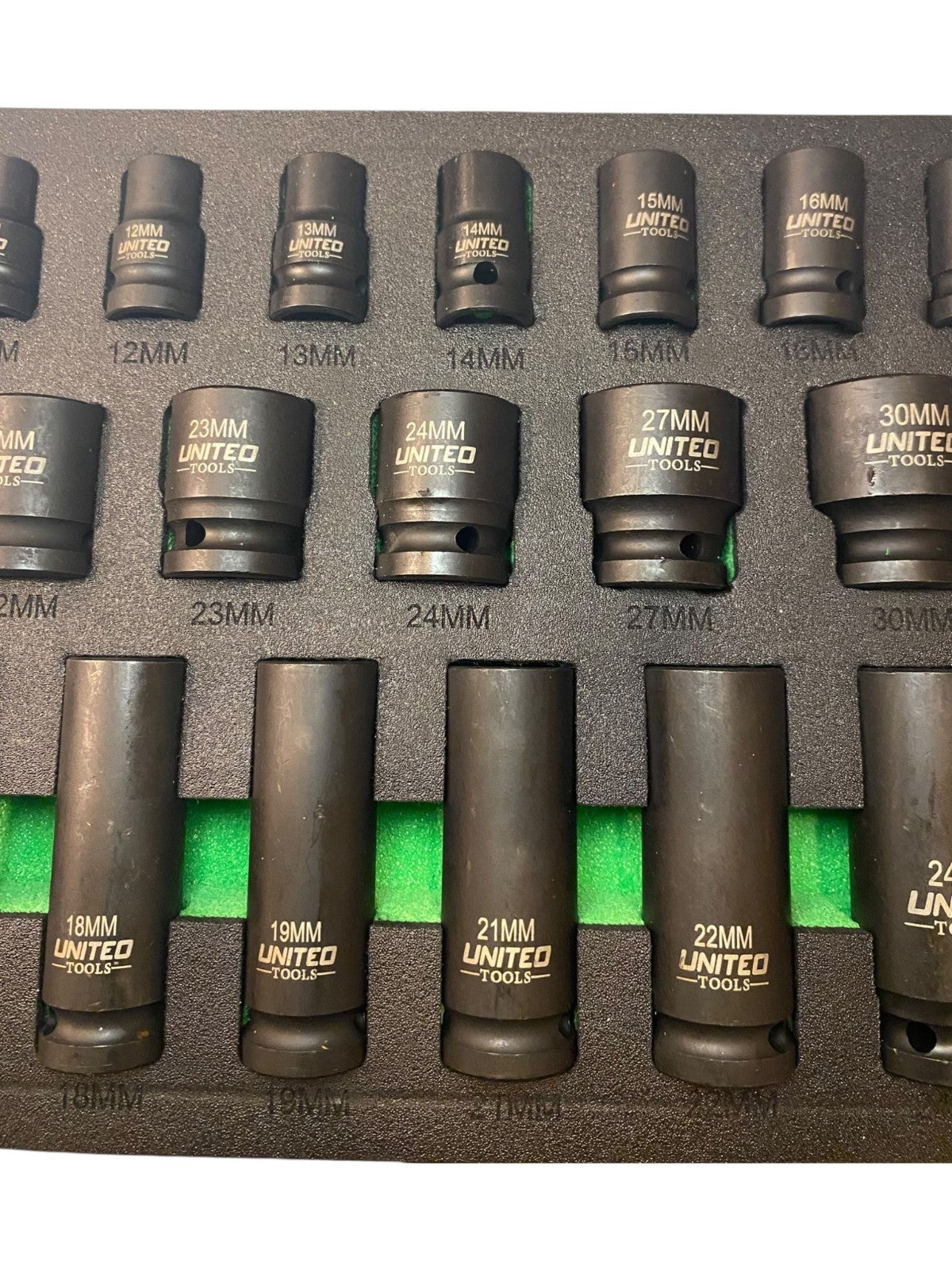DEEP & SHALLOW IMPACT Socket Set 1/2"Dr 35PC 8-32mm 6pt HEX Sockets Set EVA