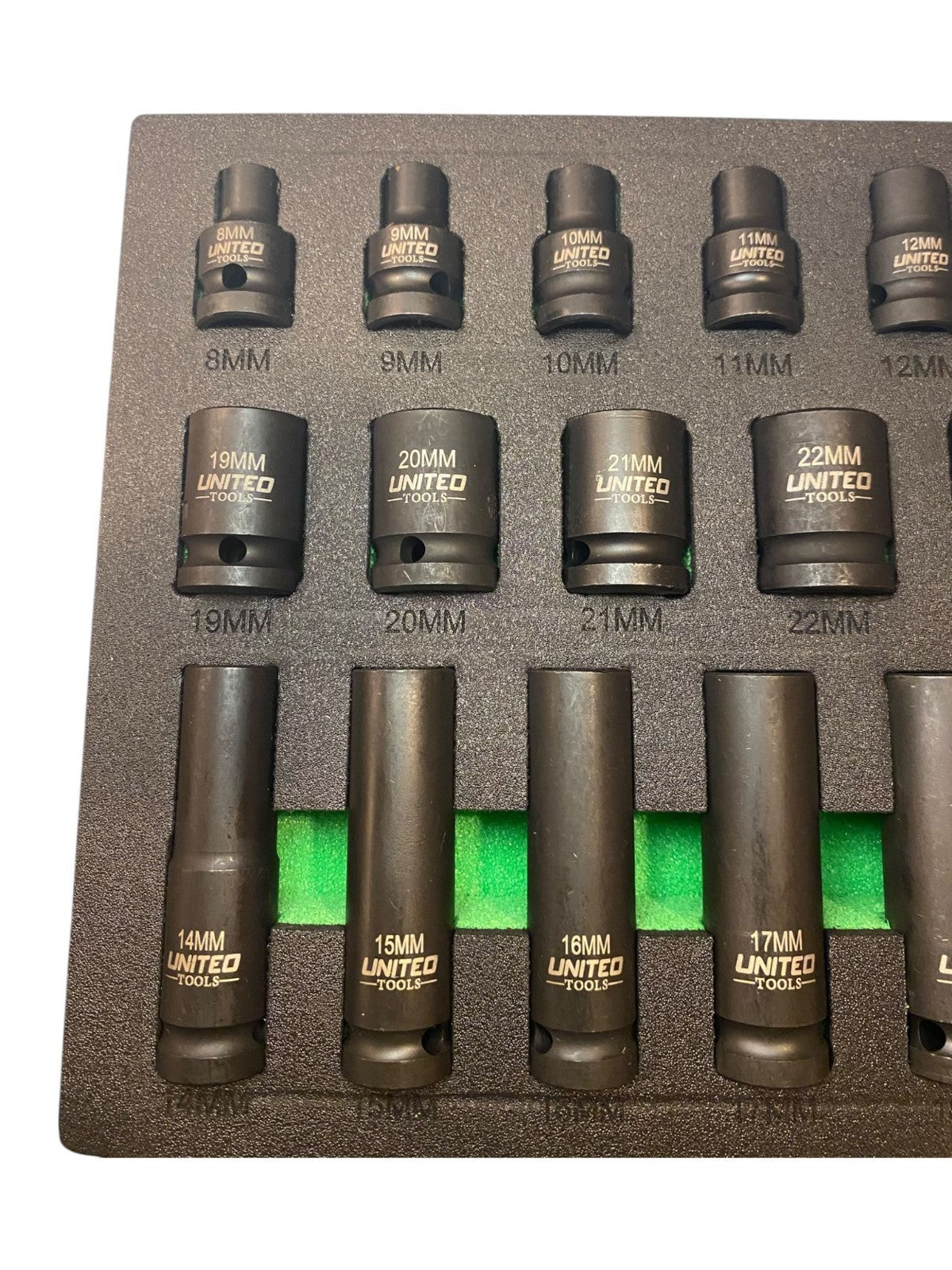 DEEP & SHALLOW IMPACT Socket Set 1/2"Dr 35PC 8-32mm 6pt HEX Sockets Set EVA