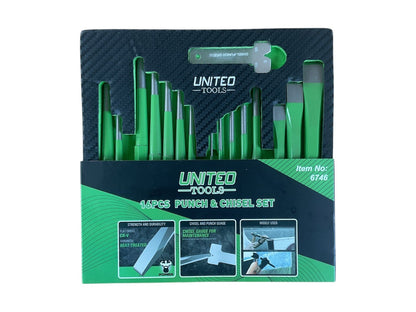 United Tools 16PC Punch & Chisel Set with EVA Foam Tray