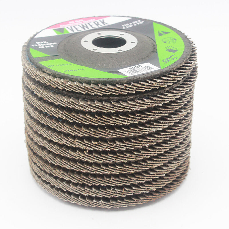 12 X Flat Flap Discs Mixed Grit For Angle Grinder 45" (115mm) Sanding Grinding