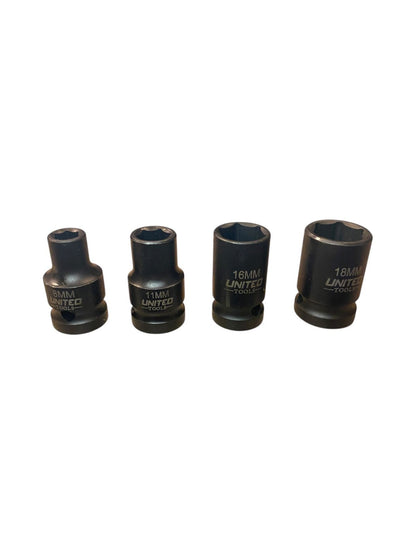 DEEP & SHALLOW IMPACT Socket Set 1/2"Dr 35PC 8-32mm 6pt HEX Sockets Set EVA