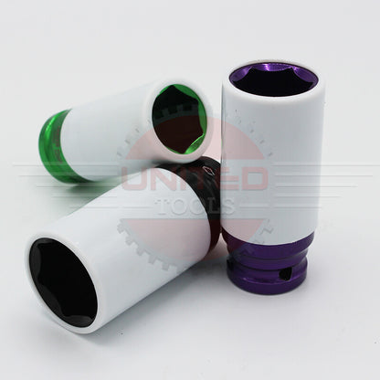7PC 1/2 DEEP IMPACT Thin Wall Socket Set Alloy Wheels 17-27mm In Foam Sockets