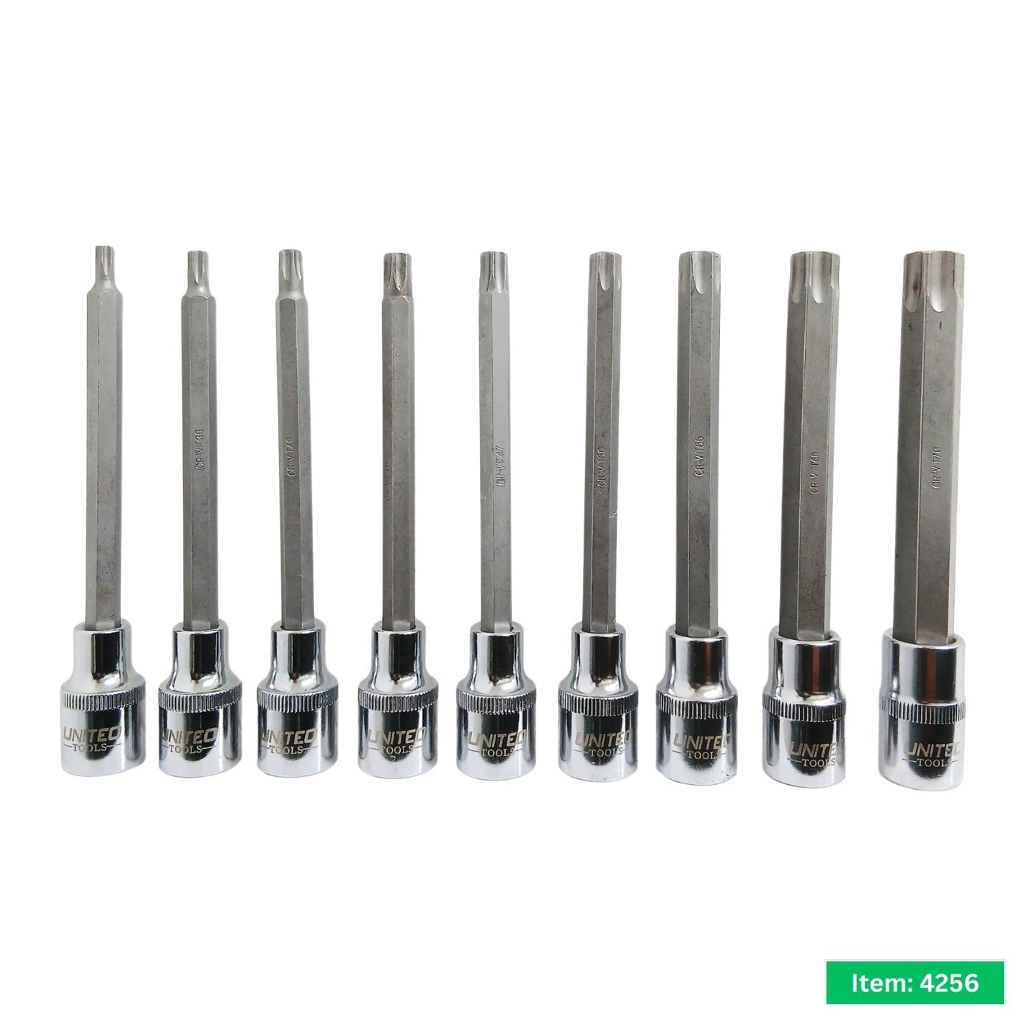 9PC 1/2" Dr 140mm Long TORX Bit Sockets-T27/30/40/45/47/50/55/60/70
