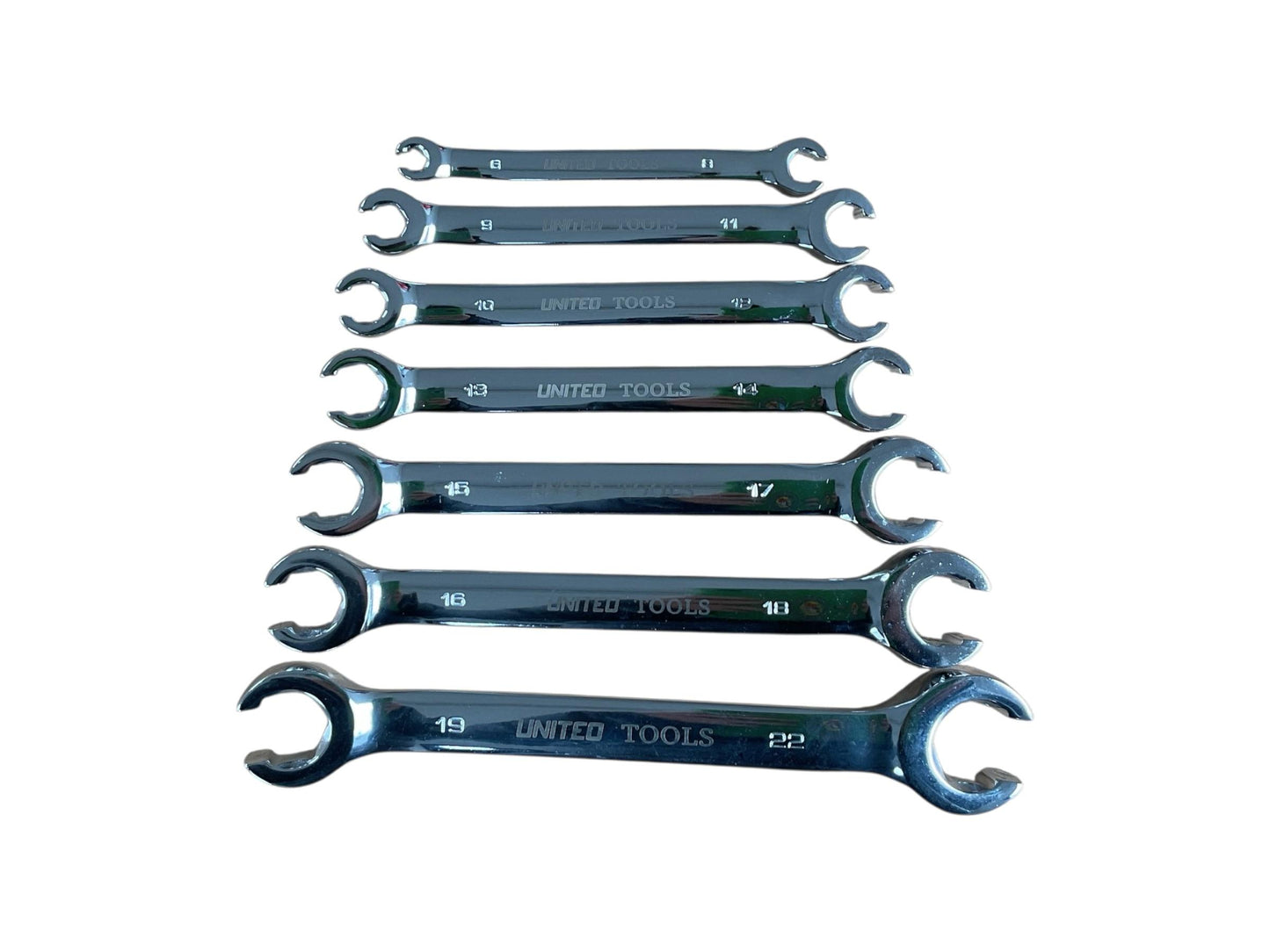 Flare Nut Spanner Set 7PC Brake Pipe Gas Fuel Spanner Flare Wrench 8-24mm