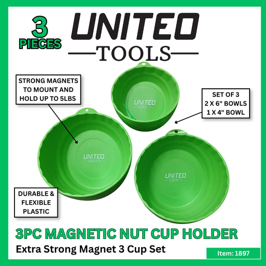3PC Magnetic Nut Cup With Hanger Hole
