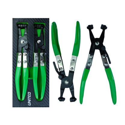United Tools 2PC Hose Clamp Pliers Set Ratchet Type | EVA Foam Tray