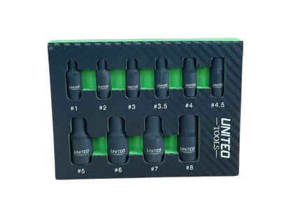 10PC 1/4" & 3/8" Dr Tap Socket Set
