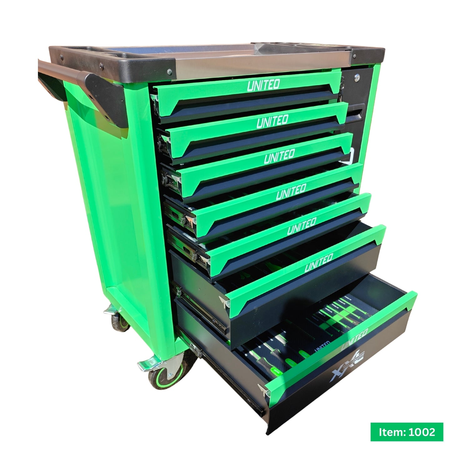 XXL Professional 7 Drawer Roller Lockable Tool Cabinet with 286 Tools
