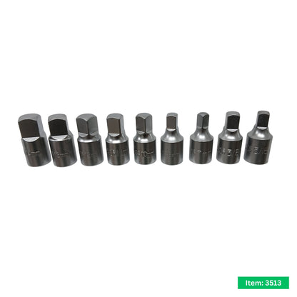 18PC 3/8" Dr Master Drain Plug Key Set Sump Sockets TORX HEX TR in EVA Foam Tray
