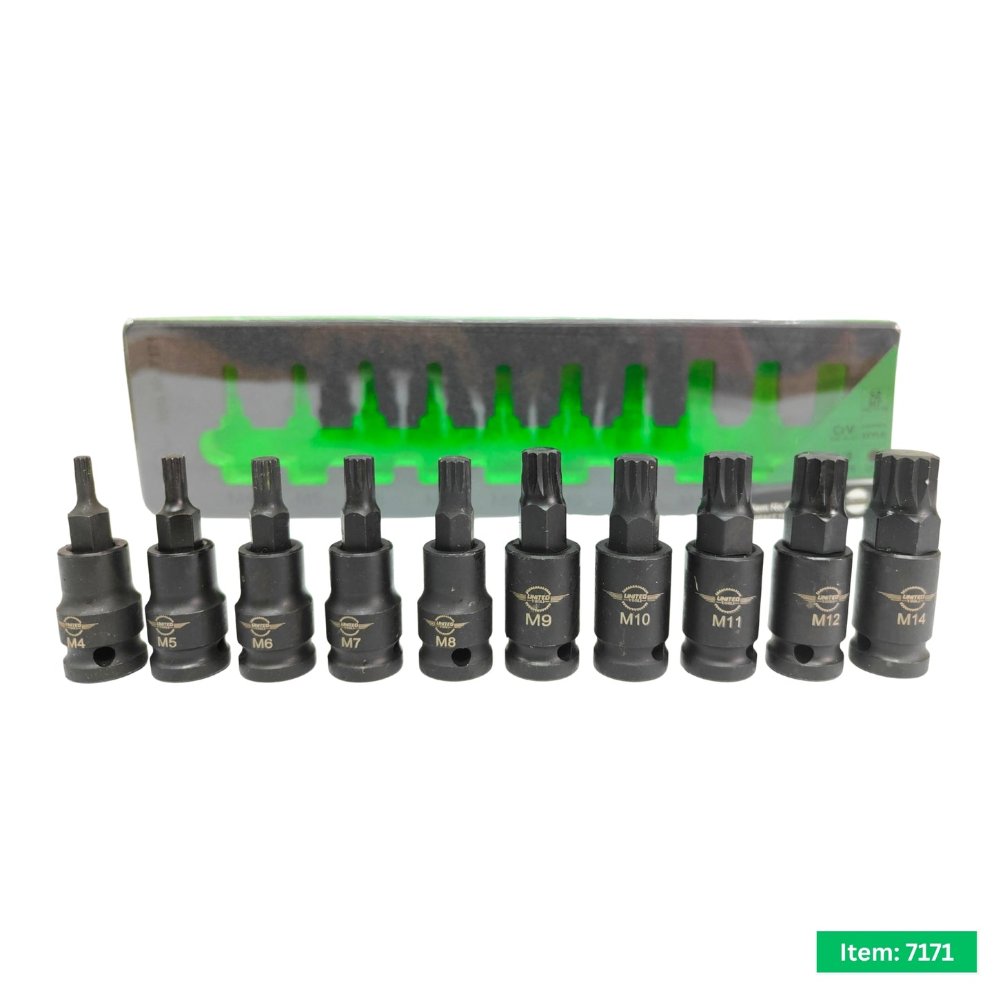 United Tools 35PC 3/8" Impact Bit Socket Set Torx Hex Spline EVA Tray
