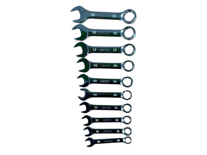 10PC Stubby Combination Spanner Set 10-19mm Short Stubby Metric Spanner Wrenches