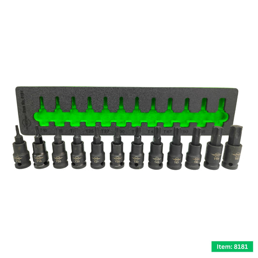 United Tools 12PC Impact Torx Bit Socket Set 3/8" Dr T10-T60 EVA Tray