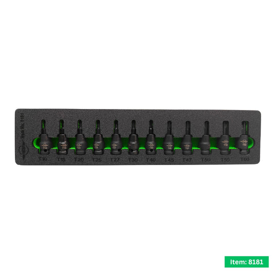 United Tools 12PC Impact Torx Bit Socket Set 3/8" Dr T10-T60 EVA Tray