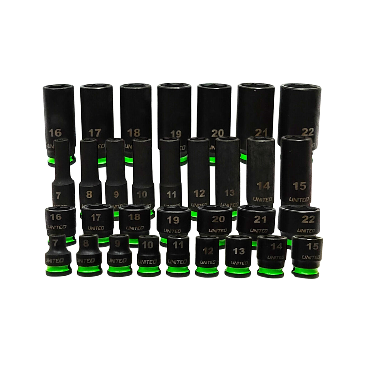 32PC 3/8 Dr IMPACT DEEP And SHALLOW Sockets Metric 8-22mm