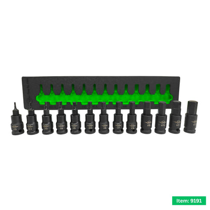 United Tools 13PC Impact Hex Bit Socket Set 3/8" Dr H2-H12 EVA Tray