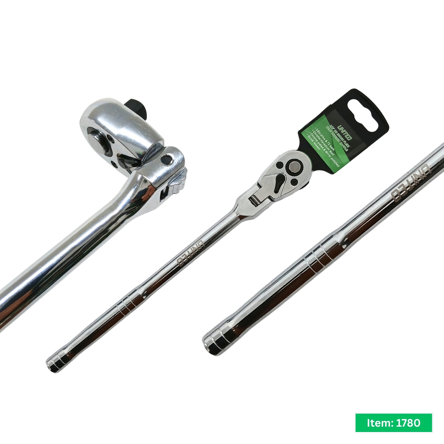 3/8" Drive Flexi Head Ratchet Handle Socket Wrench 72T Extra Long 457mm