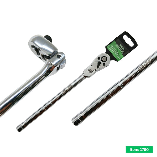 3/8" Drive Flexi Head Ratchet Handle Socket Wrench 72T Extra Long 457mm