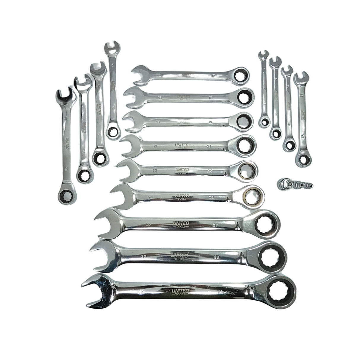 United Tools 20PC Ratchet Spanner Set 8-32mm