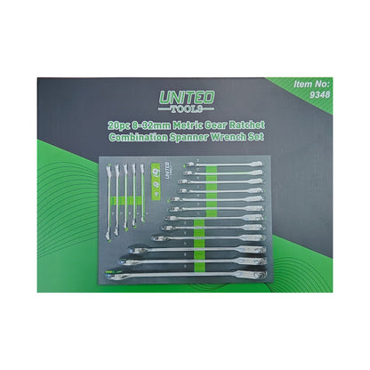 United Tools 20PC Ratchet Spanner Set 8-32mm