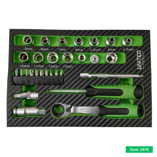 29PC 1/4" Metric Go-Through Socket Set-45-13mm