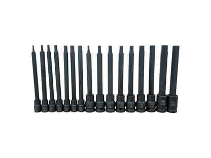 United Tools 56 Industrial IMPACT HEX Bit Socket Set H2-H19 1/4" 3/8" 1/2"Dr