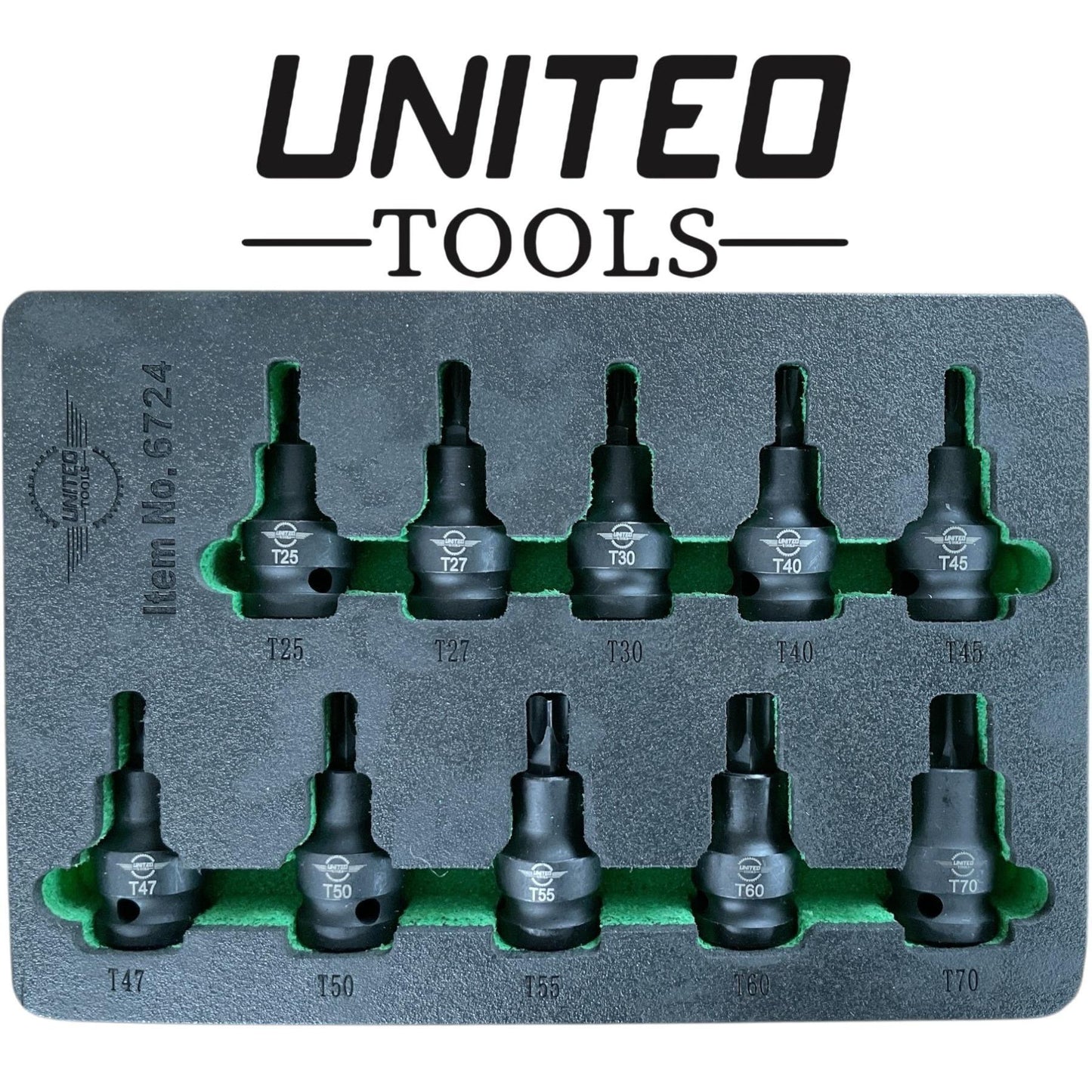United Tools 10PC 1/2" Dr IMPACT Star Bit Sockets Set T25-T70 For Professional Use