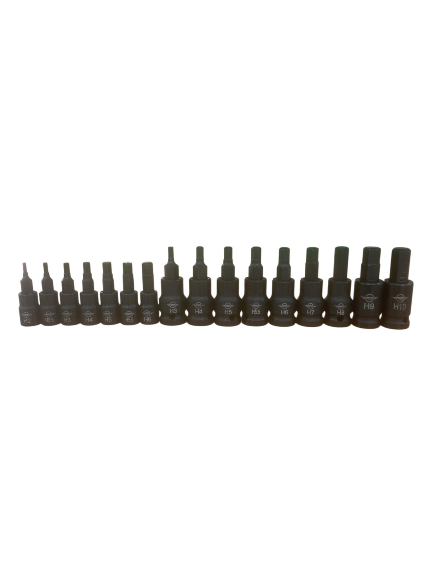 United Tools 56 Industrial IMPACT HEX Bit Socket Set H2-H19 1/4" 3/8" 1/2"Dr
