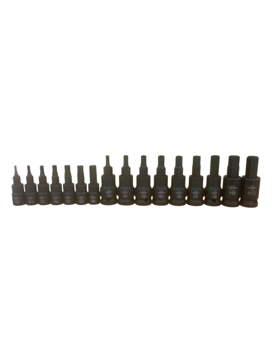 United Tools 56 Industrial IMPACT HEX Bit Socket Set H2-H19 1/4" 3/8" 1/2"Dr