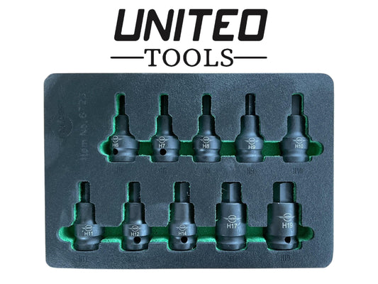 United Tools 10PC 1/2" Dr IMPACT HEX Drr Sockets