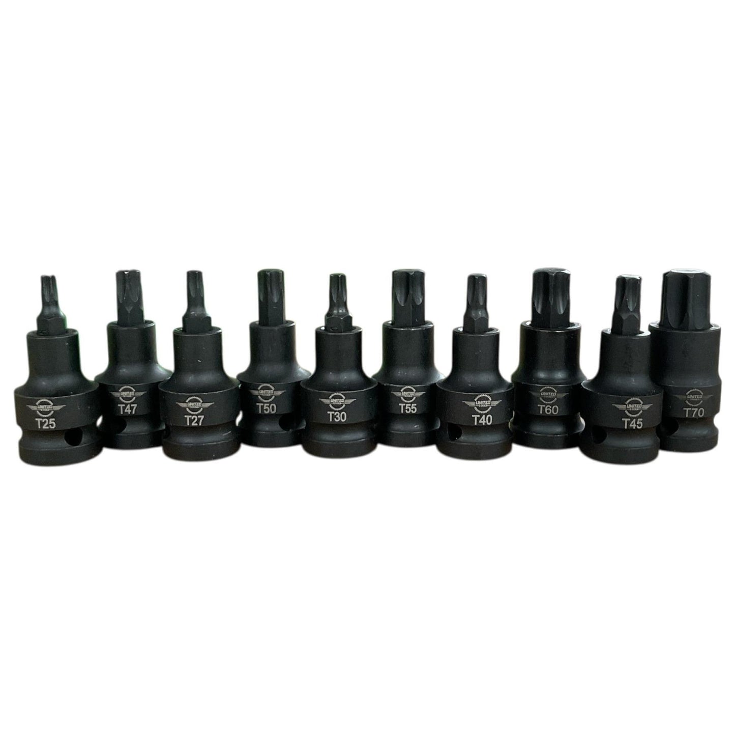 United Tools 10PC 1/2" Dr IMPACT Star Bit Sockets Set T25-T70 For Professional Use