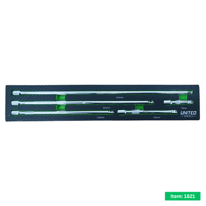 5PC 3/8" Wobble & Push for Straight Extension Bar Set In EVA Foam Tray