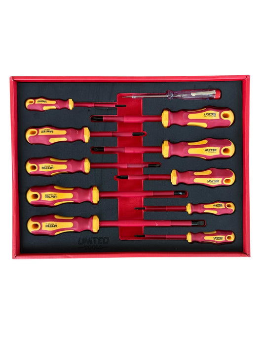 11PC Insulated Screwdriver Set Slotted Tool Set EVA Foam