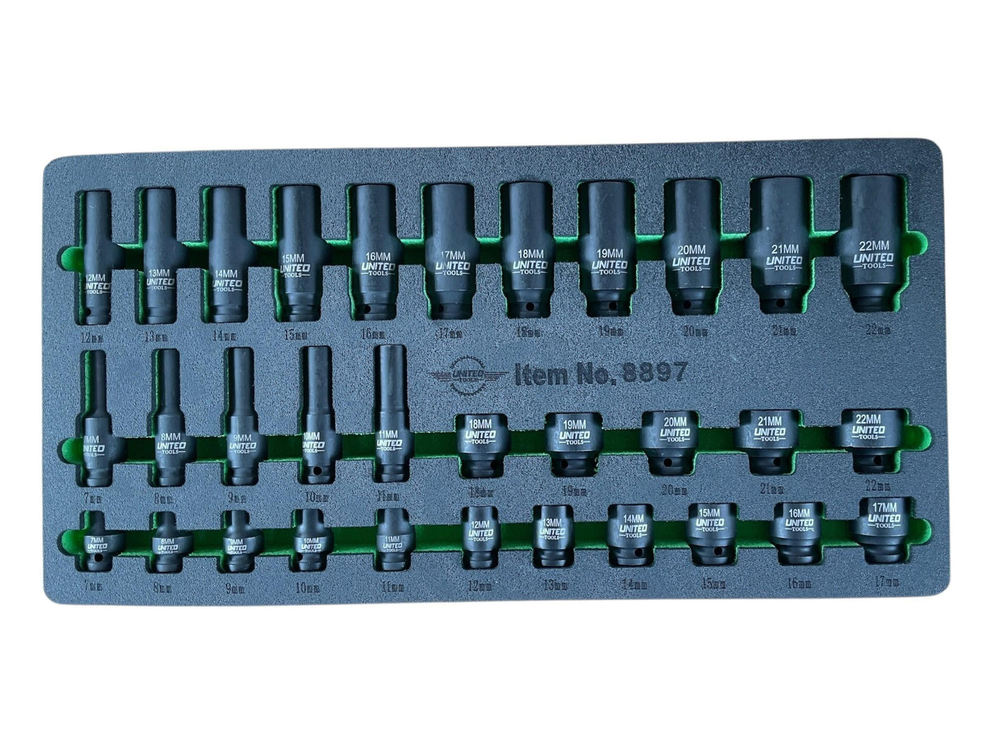 32PC 3/8 Dr IMPACT DEEP And SHALLOW Sockets Metric 8-22mm