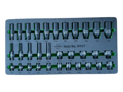 32PC 3/8 Dr IMPACT DEEP And SHALLOW Sockets Metric 8-22mm