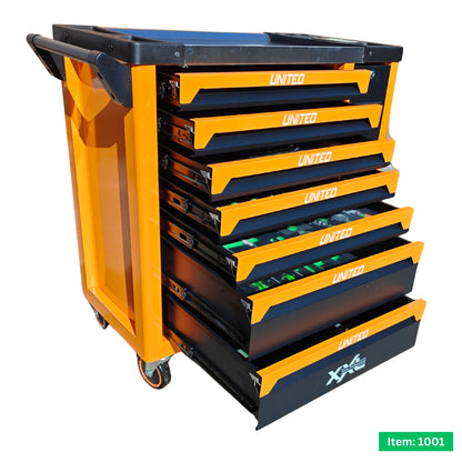 XXL Professional 7 Drawer Roller Lockable Tool Cabinet with 286 Tools
