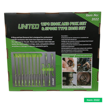 12PC Long Hook And Pick 180mm Tool Set O Ring Seal Removal Set EVA Foam Tray