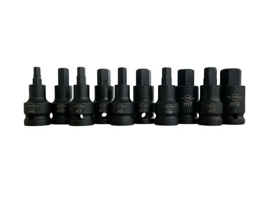 United Tools 10PC 1/2" Dr IMPACT HEX Drr Sockets