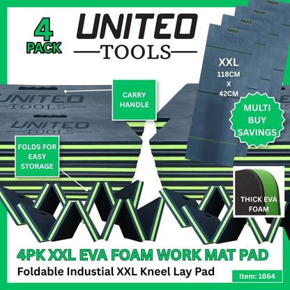 4 Pack Mechanics Mat XXL Folding Garage/Kneeling/Laying EVA Foam 118cm x 42cm