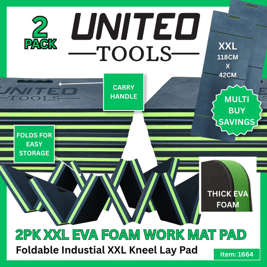 2 Pack Mechanics Mat XXL Folding Garage/Kneeling/Laying EVA Foam 118cm x 42cm