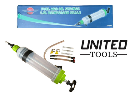Fuel Retriever Syringe 1.5 Ltr Suction Pump Fuel Tank Drainer Primer Tool