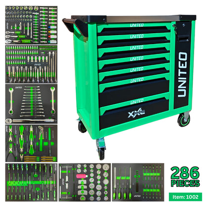 XXL Professional 7 Drawer Roller Lockable Tool Cabinet with 286 Tools