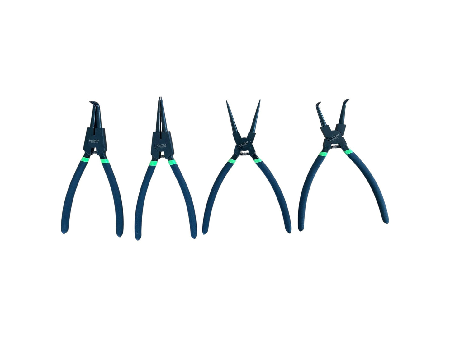 United Tools 4pc 9in Circlip Pliers Set Internal External Straight Bent